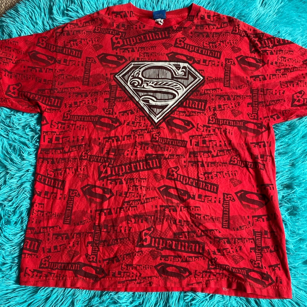 Vintage Y2k All Over Print AOP Superman Shirt